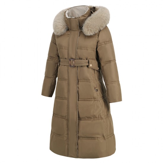 Show details of Women's Winter Coat 2023 Lady Cotton Padded Jacket Long Women Slim Puffer Jacket 