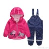 Show details of Baby Jacket Spring and Autumn Girls Jacket Kids Print Hooded Fleece Waterproof Jacket Outerwear Children Pink Rain Coat