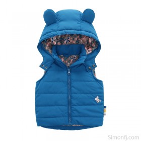 Baby kids winter clothing adorable & comfort padding vest windproof hoodie coat for children
