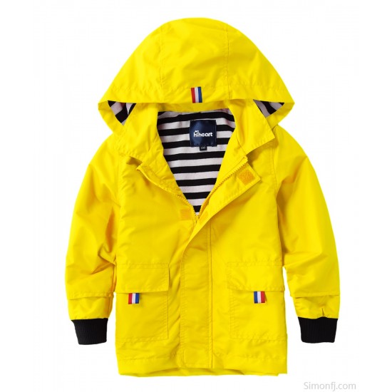 Custom Waterproof Windproof Rain Jacket for Boys Girls' Clothing Outwear Kids Rain Coat Girls Windbreaker Jacket with Hood image