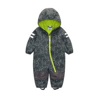 China Manufacturer OEM Custom Outdoor Kids Softshell Hooded Jumpsuit Children Outerwear Overalls