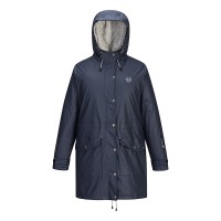 Women Blue Rain Jacket with Hood