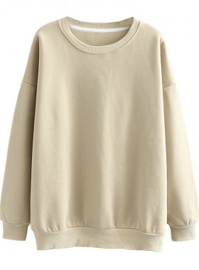 Fashion Plain Sweatshirt High Quality Pullover Sweatshirt Without Hood