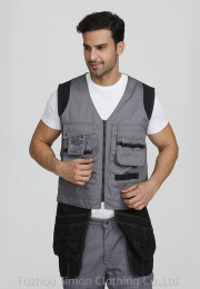 Men's Safety Vest ProteCTIVE EUROPEAN COTTON/POLYETER GRAY Cargo Vest for Welding Clothing